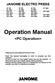 JANOME ELECTRO PRESS. Operation Manual. <PC Operation>