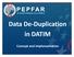 Data De-Duplication in DATIM