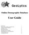 GeoLytics. User Guide. Online Demographic Database