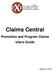 Claims Central. Promotion and Program Claims Users Guide