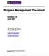 Program Management Document