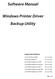 Software Manual. Windows Printer Driver Backup Utility