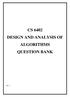 CS 6402 DESIGN AND ANALYSIS OF ALGORITHMS QUESTION BANK