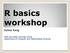 R basics workshop Sohee Kang