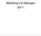 Marketing List Manager 2011