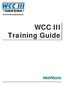 WCC III Training Guide