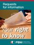 Requests for information. Your right to know