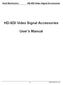 HD-SDI Video Signal Accessories. User s Manual.
