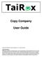 Copy Company. User Guide
