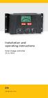 Installation and operating instructions. Solar charge controller 25 A / 40 A Z
