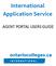 International Application Service AGENT PORTAL USERS GUIDE