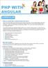 PHP WITH ANGULAR CURRICULUM. What you will Be Able to Achieve During This Course