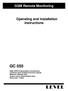 GC 055. GSM Remote Monitoring. Operating and installation instructions
