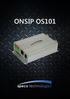 ONSIP OS101 User s Guide ONSIP OS101