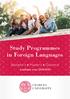 Study Programmes in Foreign Languages