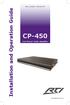 Installation and Operation Guide CP-450. Cool Power Audio Amplifier V1.01