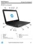 QuickSpecs. Overview. HP Stream 11 Pro G3 Notebook PC
