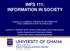 INFS 111: INFORMATION IN SOCIETY