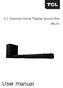 2.1 Channel Home Theater Sound Bar. Alto 5+ User manual