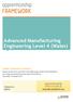 Advanced Manufacturing Engineering Level 4 (Wales)