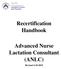 Recertification Handbook. Advanced Nurse Lactation Consultant (ANLC)