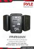 PPHP898MX. Wireless BT Streaming PA Speaker & Amplifier Mixer System Kit. Dual Loudspeakers, 8-Ch. Audio Mixer, MP3/USB Reader, +48V Mic Phantom Power