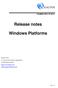 Release notes. Windows Platforms