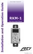 Installation and Operation Guide RKM-1. Multi-Room Audio Keypad V1.0