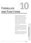 Formulas. and Functions. Formulas and Functions