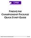 FINISHLYNX CHAMPIONSHIP PACKAGE QUICK START GUIDE