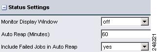 System Administration Chapter 9 Status Settings (System Administration) Figure 9-12 shows Status settings. Table 9-6 describes the settings.