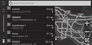 You can also save your current location. From the map screen, select the vehicle icon. Select Save.