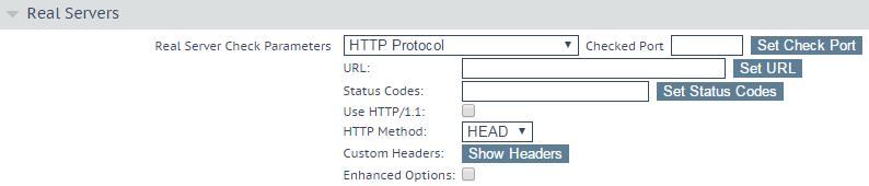 Configure the LoadMaster 13. Select Super HTTP as the Persistence Mode. 14. Expand the Real Servers section. 15. Click Add New. Figure 5-9: Real Servers Section Figure 5-10: Real Server Parameters 16.