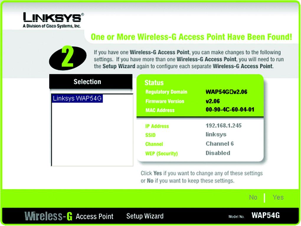 3. The next screen displayed displays how the Access Point should be connected while running this Setup Wizard. Optimally, you should perform this setup through a PC on your wired network.