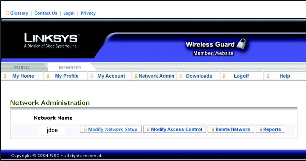 Network Admin tab. Figure 6-10: Home 2. The screen in Figure 6-11 will appear.