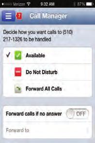 Accession Communicator for Mobile. Call Manager lets you decide who can reach you and when.