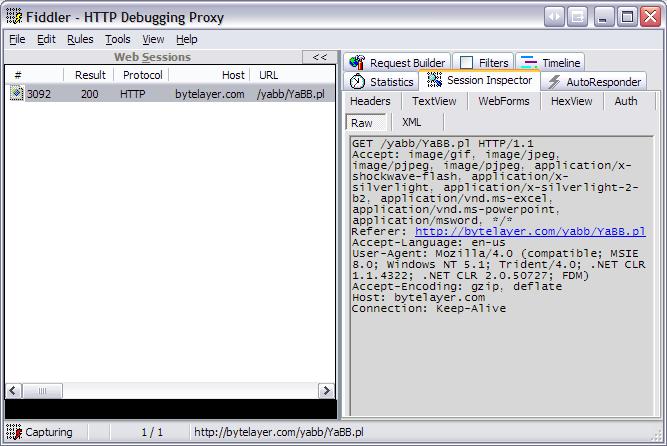 Protecting a Web Application Fiddler, and other web debugging proxies, give you access to a treasure trove of information about web requests, as seen in the following screenshot: In the image above
