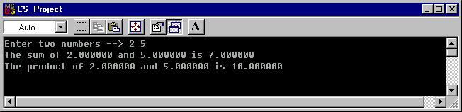 Output Display with fixed #include < iostream > /* This program computes the sum and product of two numbers.