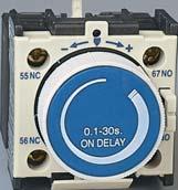 Auxilliary Contacts, Time Delay Blocks Characteristics / Selection Instantaneous / Time Delay Contact Characteristics Type Aux.