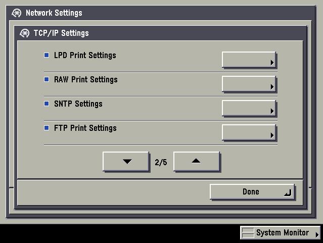 5. Press [SNTP Settings]. 6. Specify the SNTP settings. <Use SNTP>: <Polling Interval>: Select [On] to perform time synchronization using SNTP.