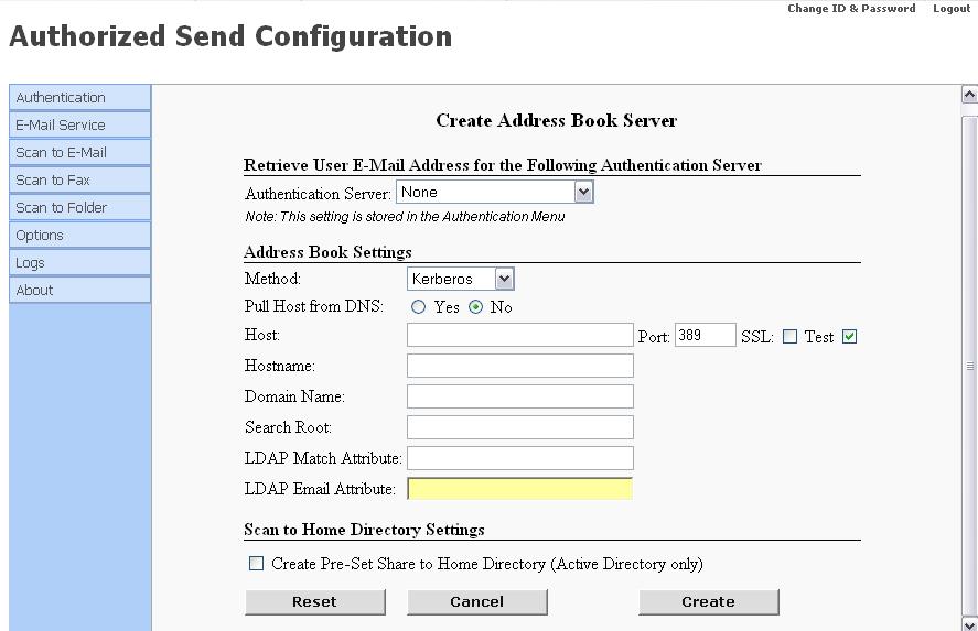 3.6.2 Creating an Address Book Server without an Association to an Authentication Server You can create a standalone address book server with no association to an authentication server.