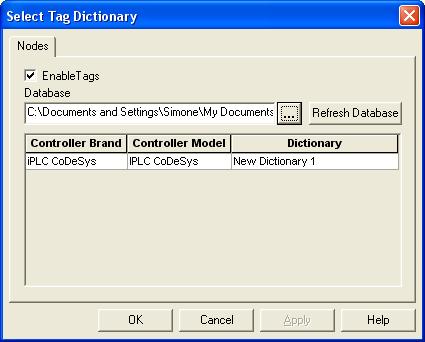 Tag Dictionaries enable the tag support and browse for the database file