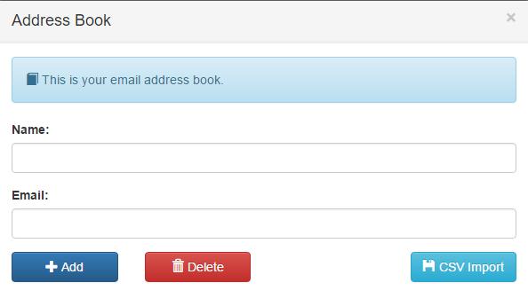 7 User Address Book The address book enables you to store lists of recipients and their email address.