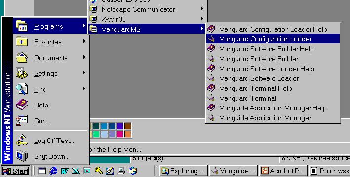 Installing The Vanguide Application Set 13) Select Start ->Programs->Vanguide to display the Vanguide program group (see Figure 13).