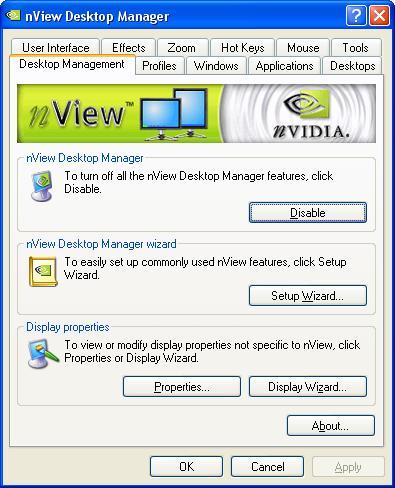 Using nview Desktop Manager: Once nview is setup, you can access the nview Desktop Manager and adjust different settings to how you wish.