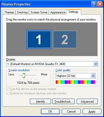 Chapter 5 Display Properties Color Settings and Screen Area After completing installation of the display drivers, you are now ready to configure the display properties of your card.