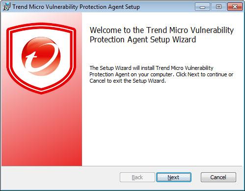 Installation Installing Vulnerability Protection Agent Procedure 1. Run any of the following installation packages: Installer Agent-Core-Windows-<x.x.xxxxx>.i386.msi Agent-Core-Windows-<x.x.xxxxx>.x86_64.