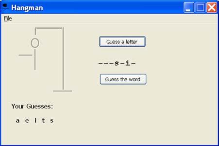 306 Hello World! When the player guesses a letter, the program checks to see if the letter is in the secret word. If it is, the letter is revealed.