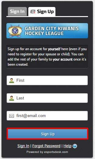 3. Fill in your First and Last name, email address, then click Sign Up. 4.