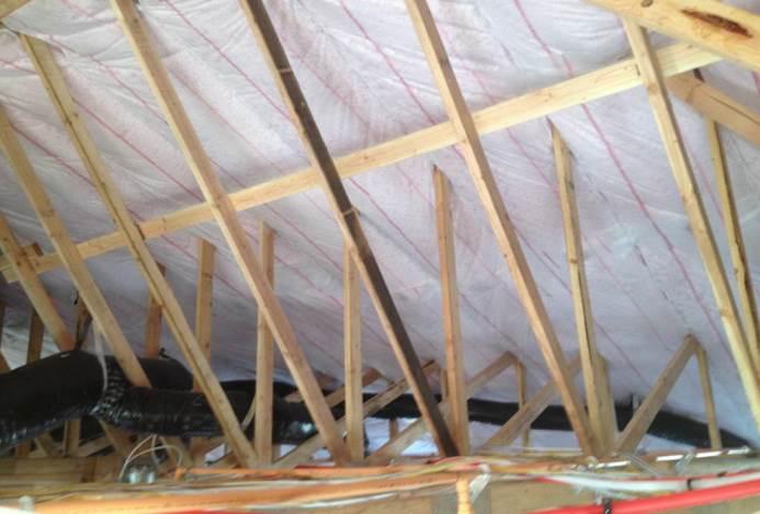 Insulation at ceiling and roof Continuous insulation for